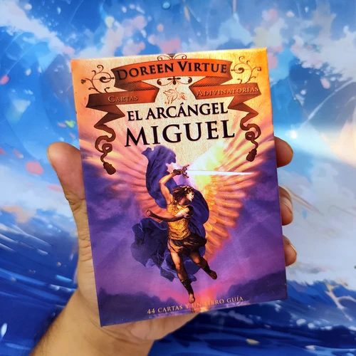 Imagen 2 del producto Tarjetas de oráculo versión española de 12x8,7 cm, cartas de oráculo del Arcángel Michael, juguetes para contar fortuna de 44 tarjetas, oráculo con palabras clave