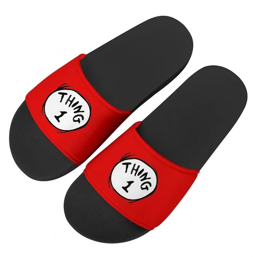 

Thing 1 Thing 2 Dr Seuss Home Water Shoes Men Women Teenagers Custom Made Bathroom Beach Pool Sandals That Can Be Worn Outside