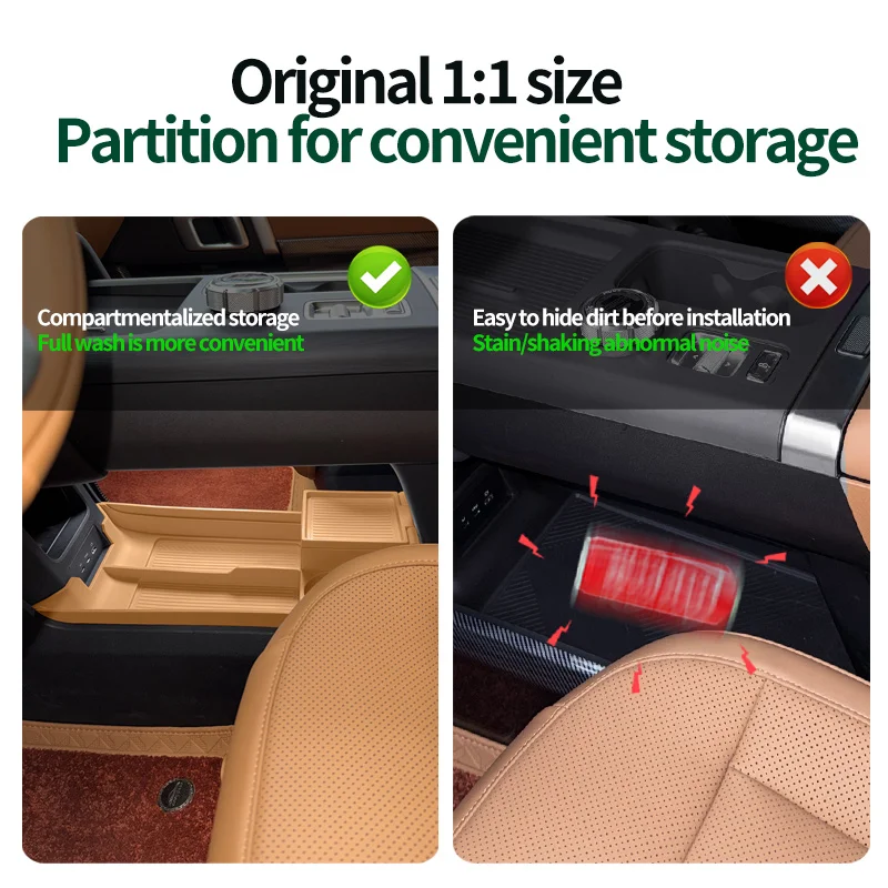 Car Under The Center Console Silicone Mat Storage Box Anti Slip Organizer Pad For Chery ICAR V27 2026 Interior Auto Accessories view 2