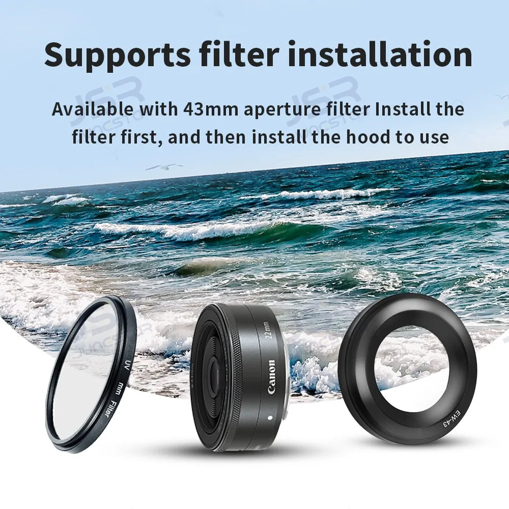 Подходит для беззеркальной камеры Canon EW-43, световой экран 22 мм f2 STM M3, объектив EF-M с фиксированным фокусом 22 мм.