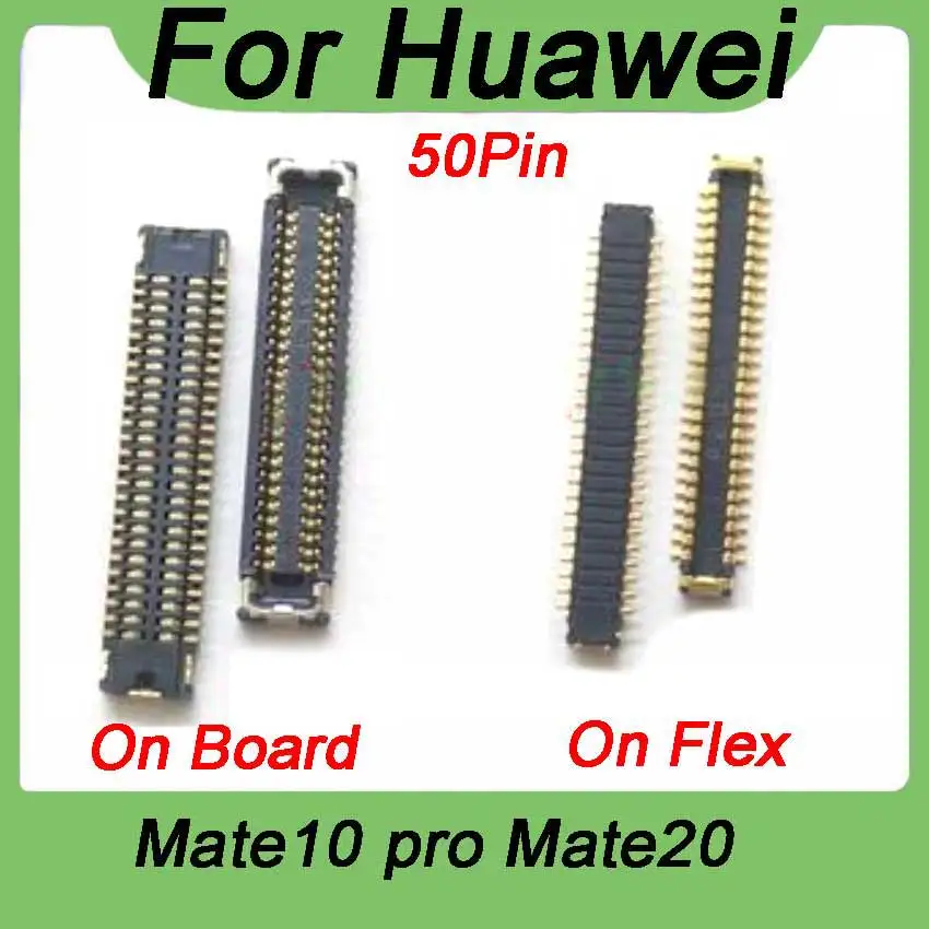 2Pcs USB Charging Port FPC connector For Huawei Mate10 pro Mate20 charger Logic on motherboard mainboard flex cable 50Pin