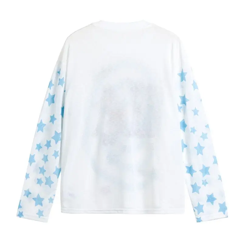 Cseta cómoda de aodón de manga larga con diseño de personaje de dibujos animados, informal, con estampado de s d...