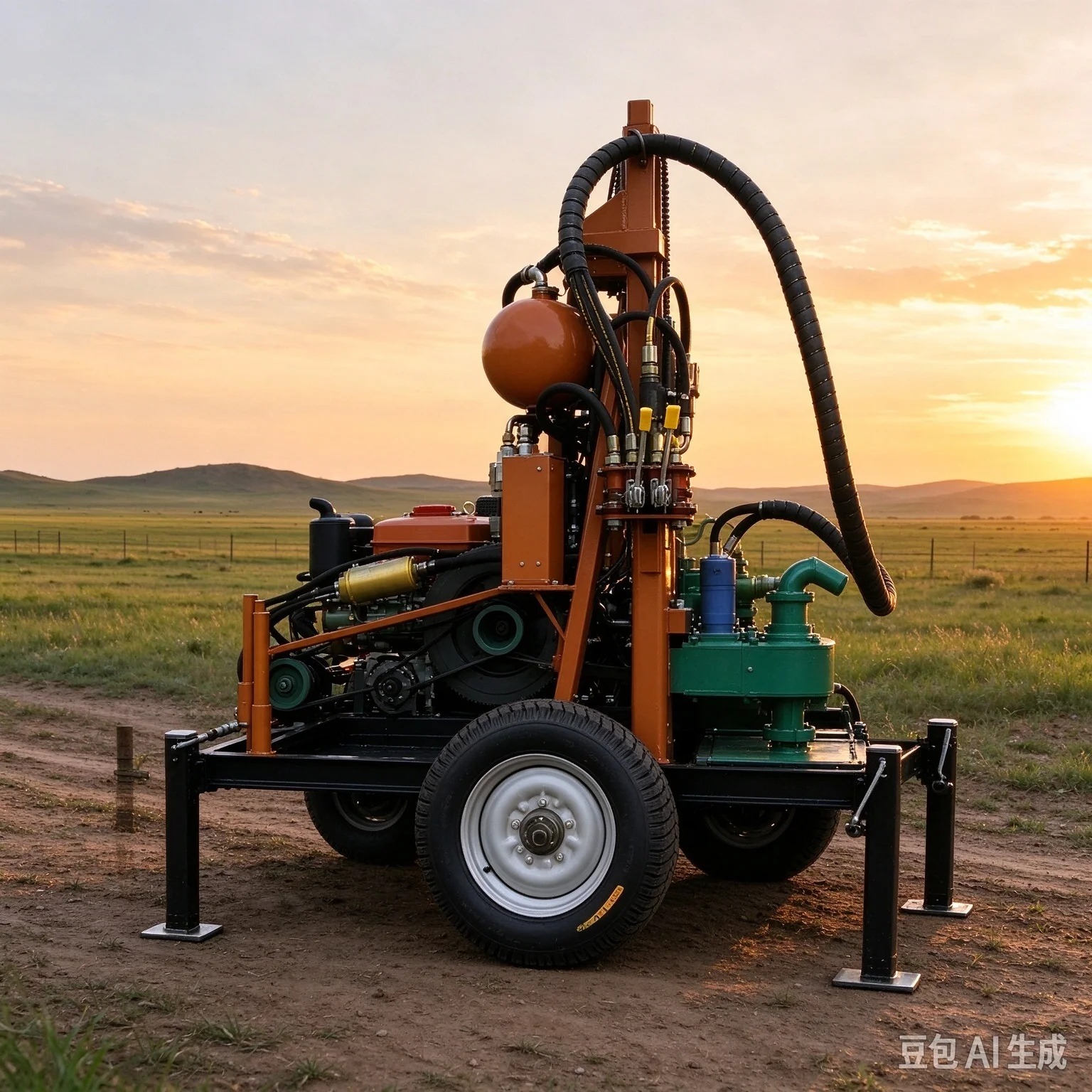 Small Water Well Drilling Rig Multi-functional Compact Hydraulic Diesel 180m Depth Artesian Borehole Water Core Drilling Machine