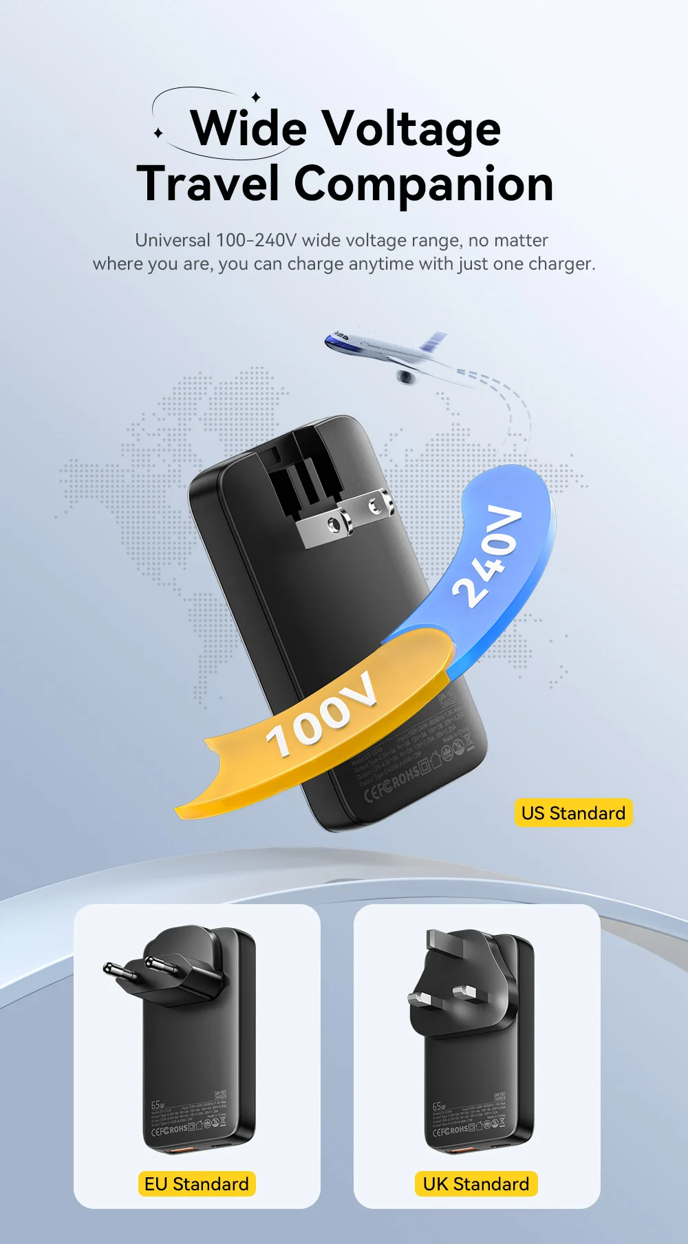 Essager 65W GaN Charger USB Type C Quick Charge 3.0 Fast Charger for iPhone 15 14 Xiaomi Samsung ipad Macbook Tablet PD Charger
