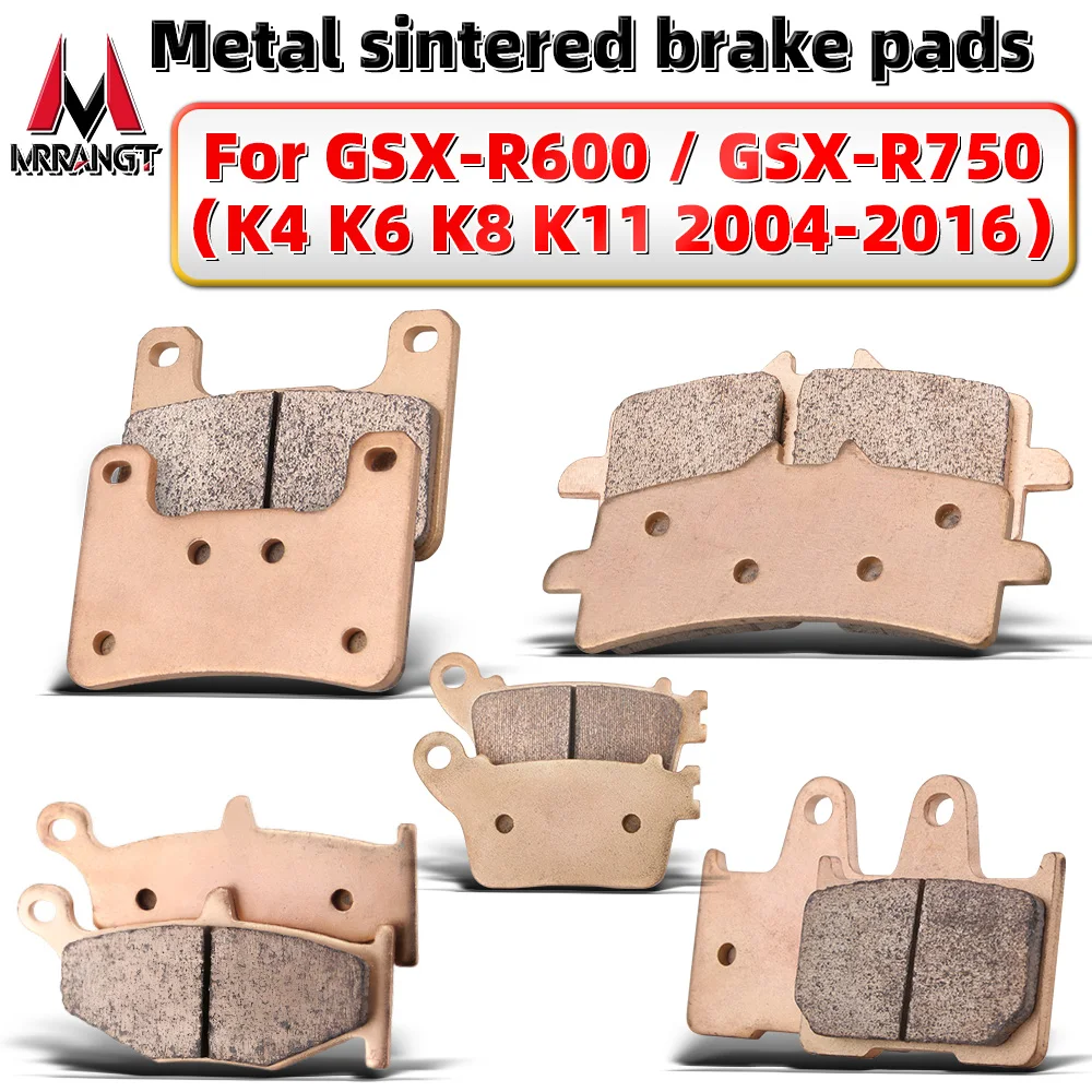 

MRRANGT Motorcycle Sintered Metal Brake Pads Set Fits For Suzuki GSXR600 GSXR750 2004-2016 Front and Rear Brake Pads Kit