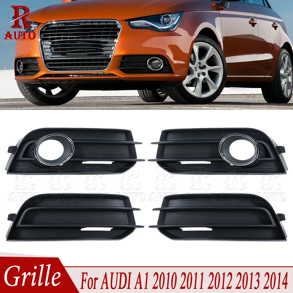 

For AUDI A1 2010 2011 2012 2013 2014 Front Bumper Fog Light Grille Cover Black Durable Anti-corrosive 8X0807681A 8X0807682A