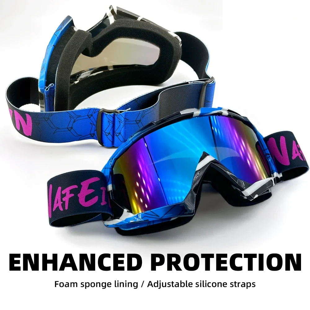 Windproof Sandproof Motorcycle Tactical Goggles, Anti-Explosion Protective Eyewear for Motocross Skiing Outdoor Sports