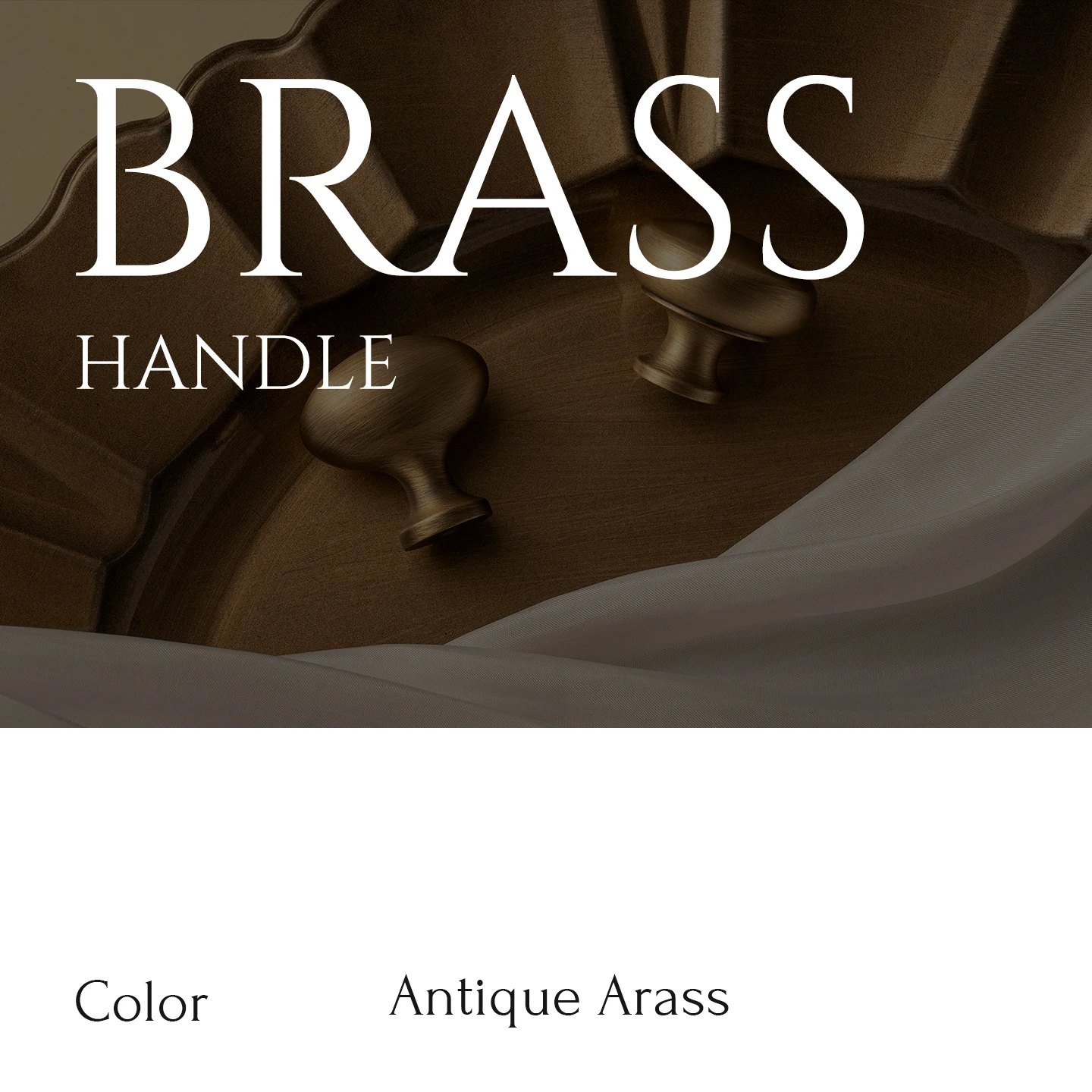 Antique brushed brass single-hole cabinet knob 1