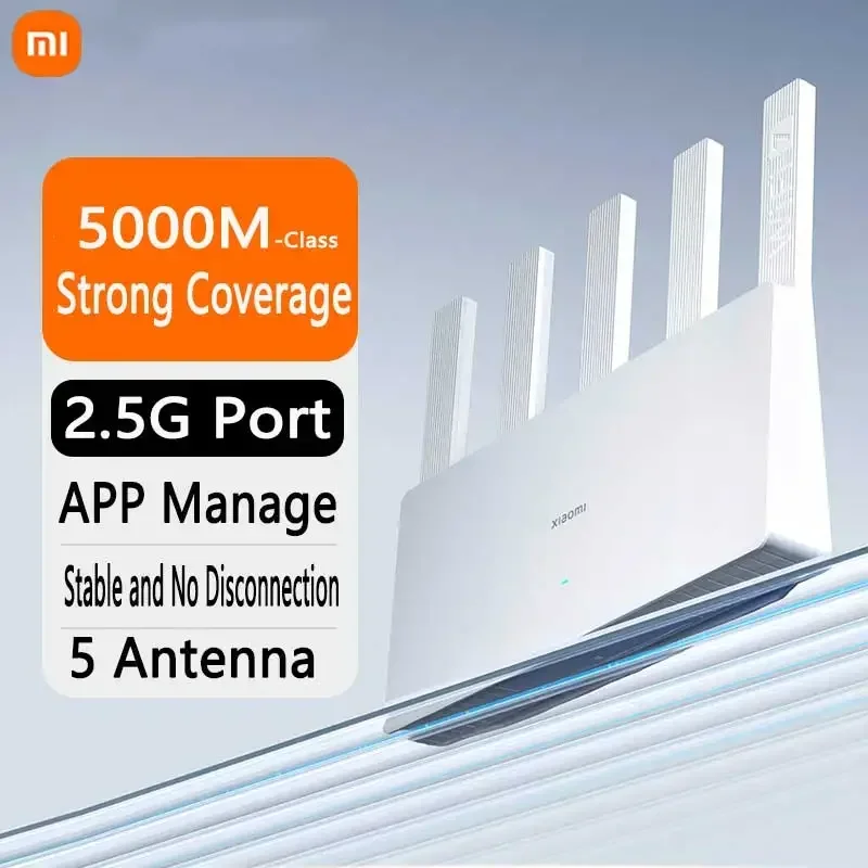 Xiaomi Router BE5000 WiFi 7 2.5G 5011Mbps Network Port 512MB Memory 2.4/5GHz Dual Broadband Access Network Security Protection