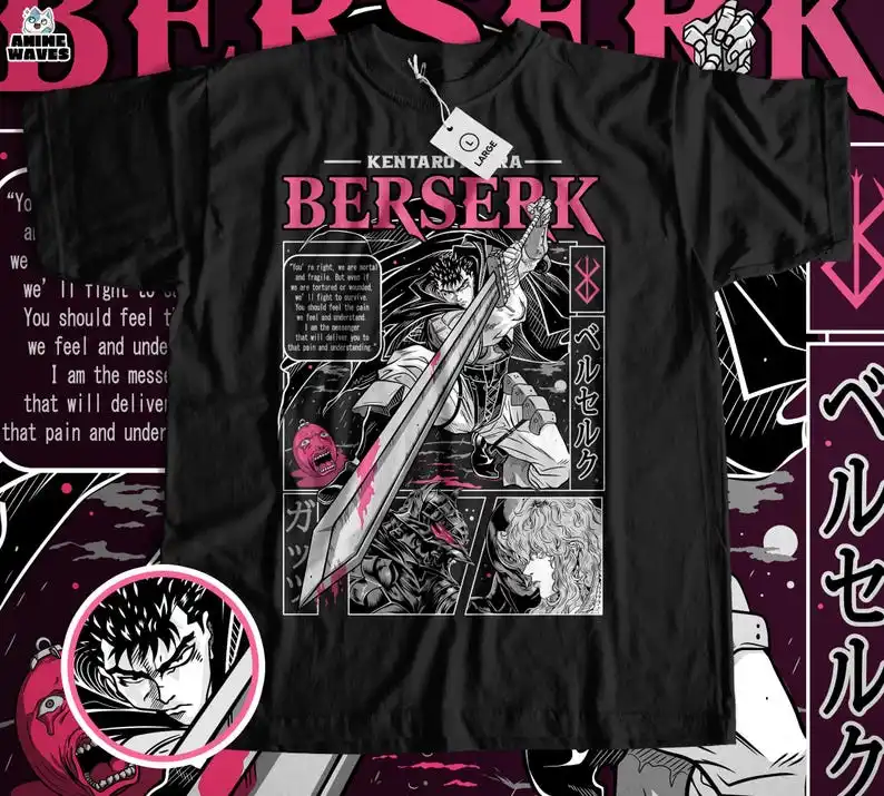 Dark Crusader Unisex T-shirt - Japanese Manga, Anime-Inspired, Medieval Fantasy, Epic Adventure, Otaku Wear, Trendy Fashion, Pop