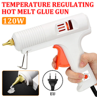 120W Electric Hot Melt Glue Gun US/EU Plug Portable Copper Nozzle Glue Heating Gun Adjustable Temperature Craft Repair DIY Tool