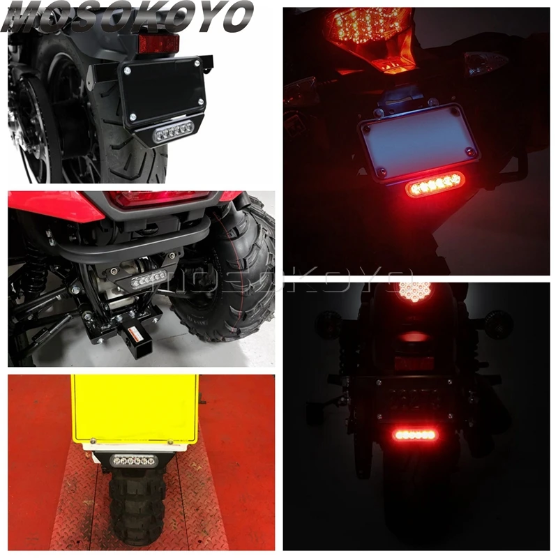 Impermeabile moto LED B6 targa ausiliaria lampada freno fanale posteriore per BMW Honda Suzuki Kawasaki Ducati Cafe Racer