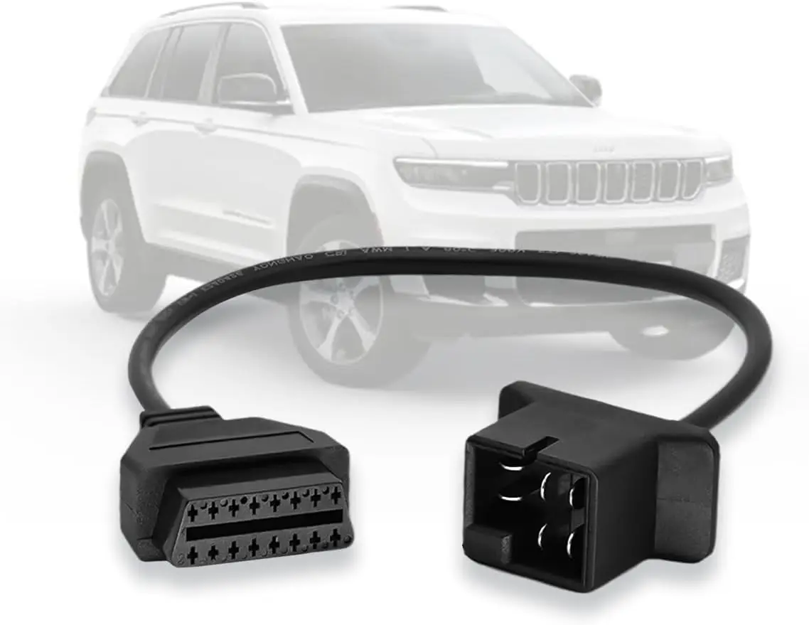 

OBD1 to OBD2 Adapter 6pin to 16pin Diagnostic Cable for Jeep/Dodge/Chrysler Vehicle 6 Pin Connector