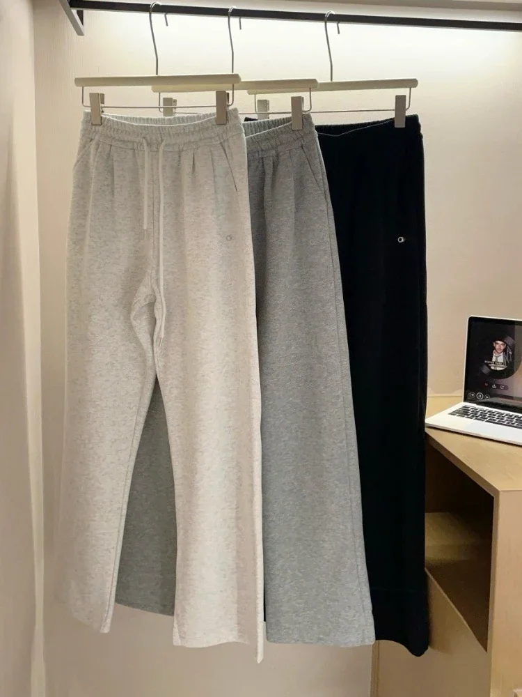 موضة فضفاضة مستقيم بنطلون امرأة الخريف الوقوف طوق عادية جاكيت زيبرا دعوى بلوزات Sweatpants 2 قطعة مجموعة ل