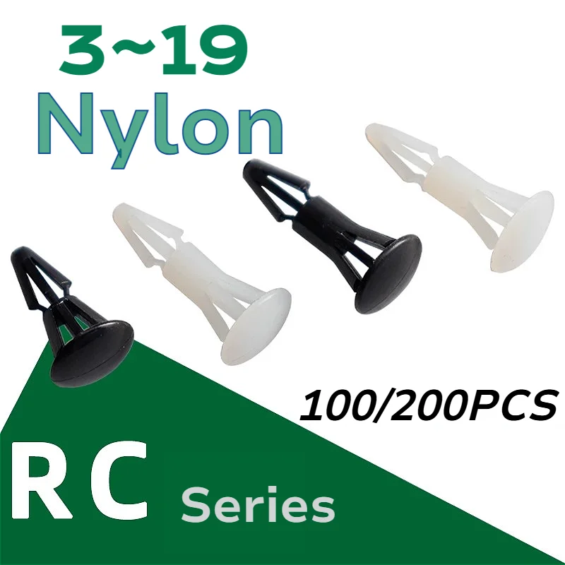Nylon Plastic White/Black Standoff Spacer Rivet Push In Lock Clip Fixed Support PCB Circuit Board