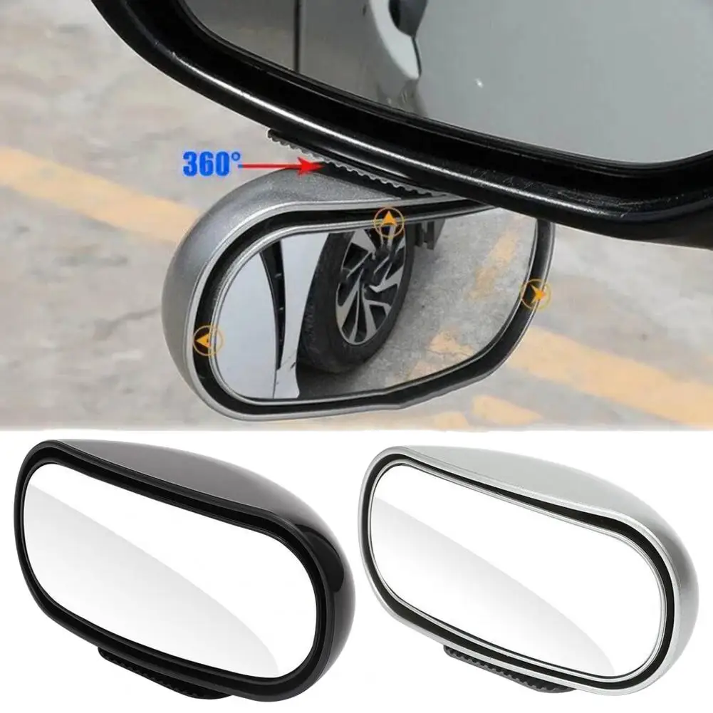 Car Rearview Mirror Wide Vision Adjustable Angle Rearview Auxiliary Mirror Universal Rectangular Blind Spot Car Mirror