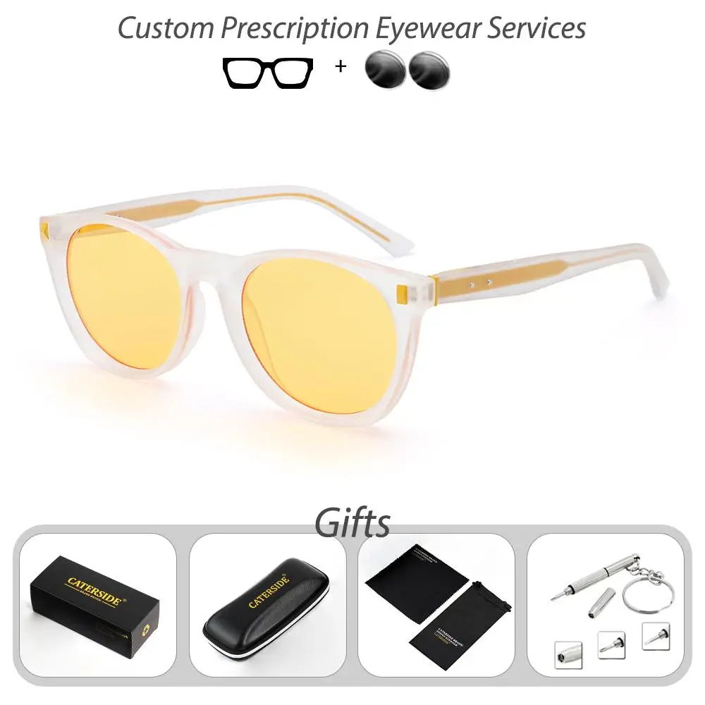 CATERSIDE Herren-Sonnenbrille mit runder Fassung und Federbügel-Design, verschreibungspflichtige Sonnenbrille, verschreibungspflichtige Damen-Fahrbrille – Detail 9
