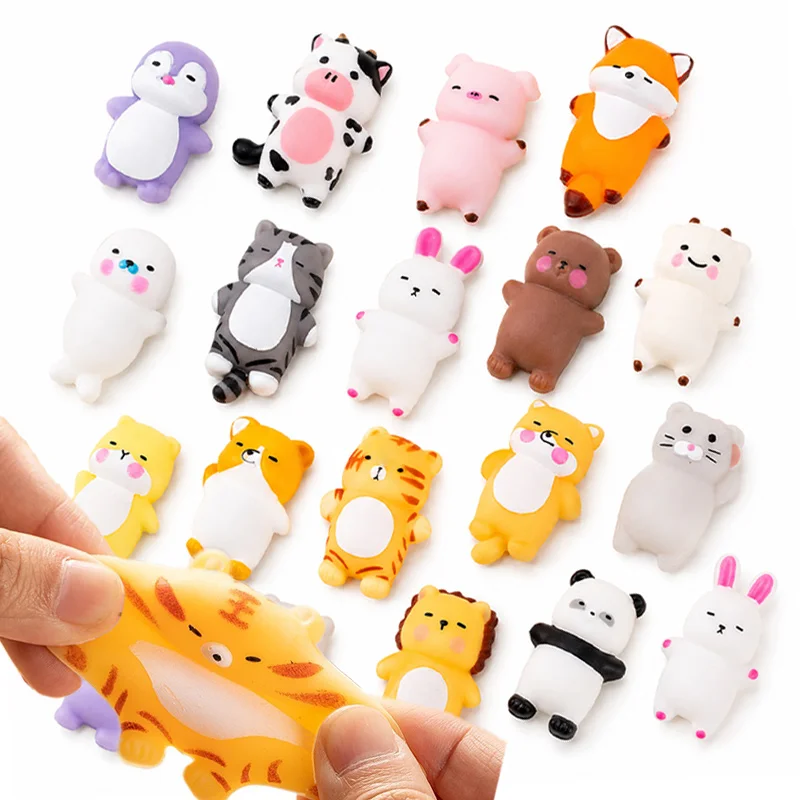 6/12/24 Stück Cartoon Mini Mochi Squishy Spielzeugtiere Stressabbau-Spielzeug für Kinder Geburtstagsparty-Geschenk Halloween-Geschenktüten-Füller