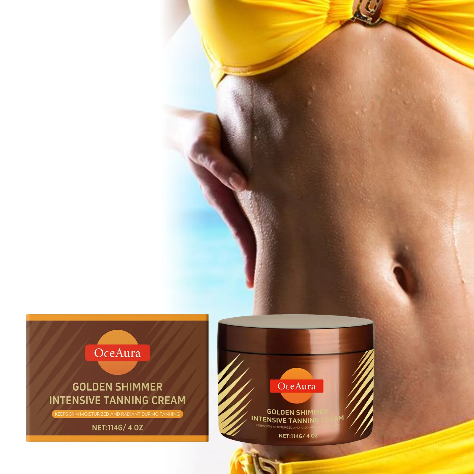 OCEAURA Body Tanning Cream Bronze Help Turn Black Summer Beach Outdoors Natural Refreshing Isolation Skin Tanning Nourish Cream
