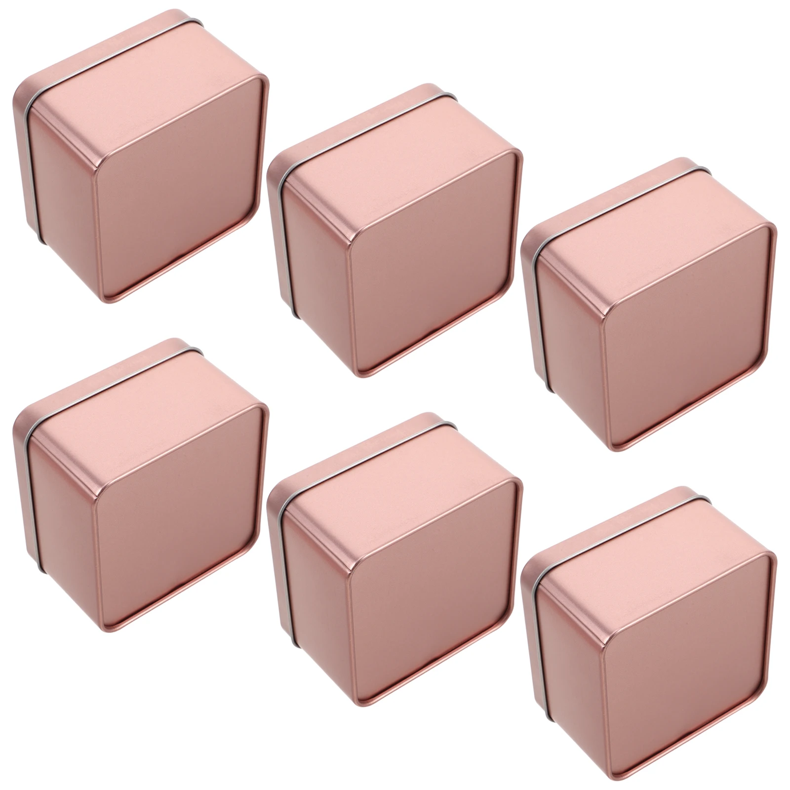 

6Pcs Metal Storage Boxes Tinplate Cookie Candy Biscuit Containers Airtight Small Kitchen Canisters Cookie Boxes