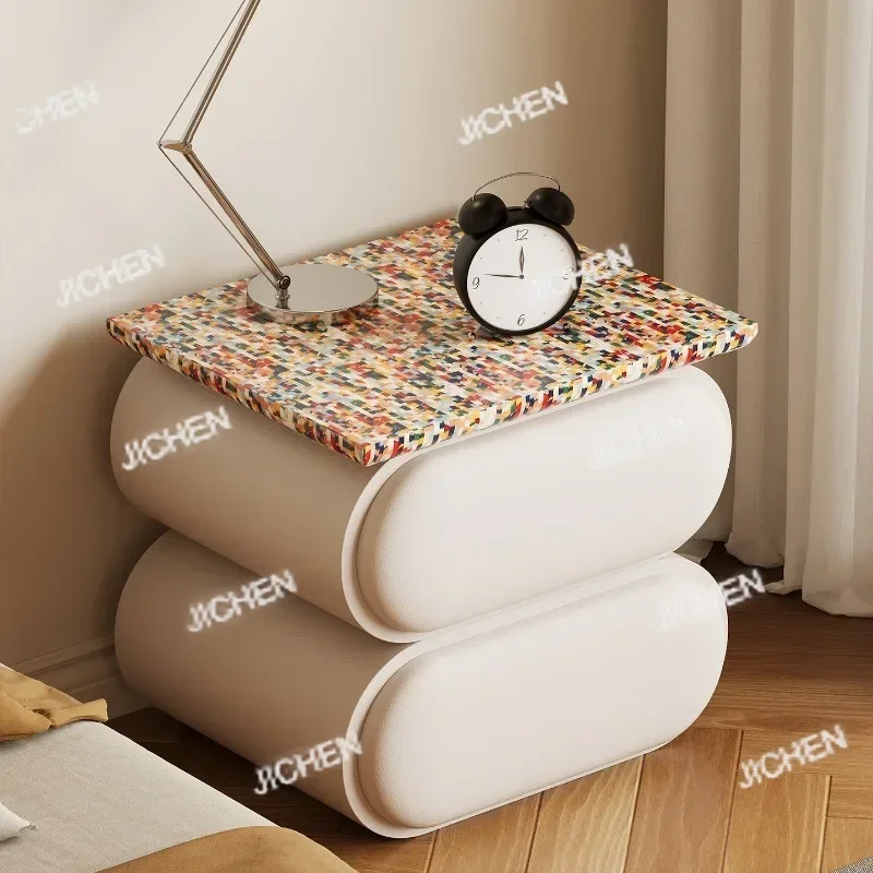 

ZH Narrow Unique White Nightstands Classic Decor DesignBedsides Table Storage Solid Wood Mesitas De Noche Home Furniture