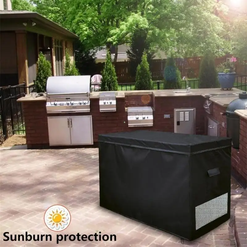 L9BE Waterproof and Dustproof Cover for 14-16 Cubic Feet Chest Deep Freezer with Double Zippered Ventilation and Storage Pocket