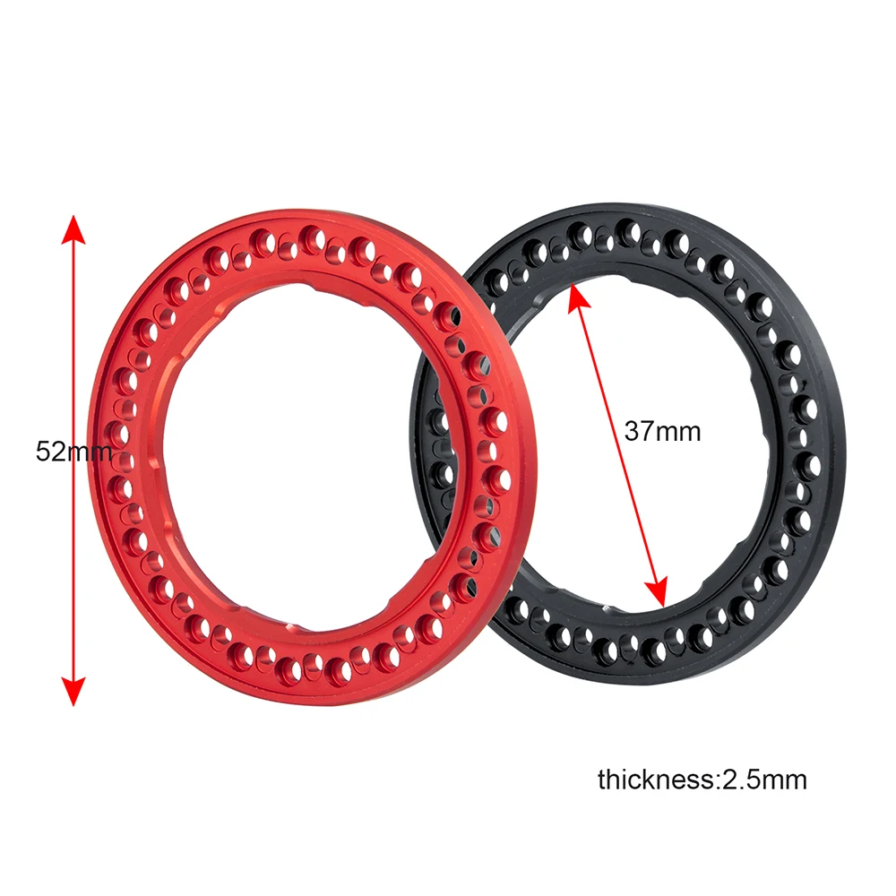 MIBIDAO 4Pcs Aluminum Alloy 1.9 inch 52mm Beadlock Wheel Outer Rings for Axial SCX10 90046 TRX-4 1/10 RC Car Model Upgrade Parts