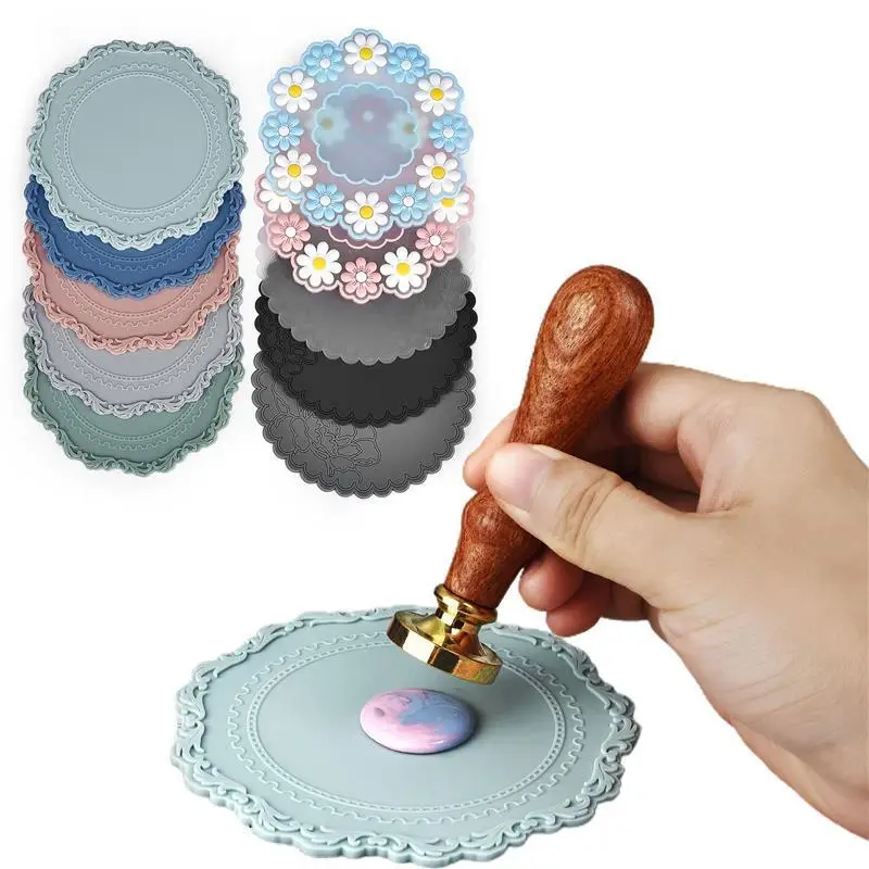 Silicon Sealing Wax Board Pad Wax Seal Stamps Mold Paint Backing For DIY Sealling Wax Stamp Pads Heat Insulation A Coaster