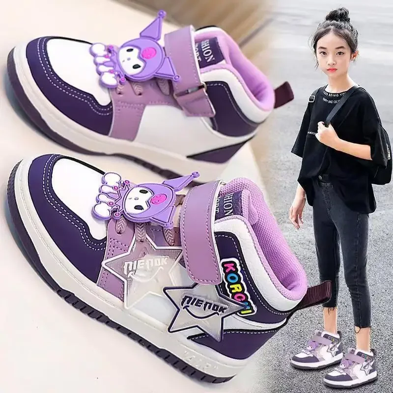 Sweet Kuromi Anime Kawaii Sanrio Fashion Board Shoes Spring Autumn Cute My Melody Children Student Casual Sneakers Gifts for Kid