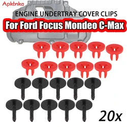 APKTNKA 20x Engine Undertray Cover Clips Screws Bottom Cover Shield Guard For Ford Focus MK2 MK3 Mondeo MK3 MK4 C-Max S-Max