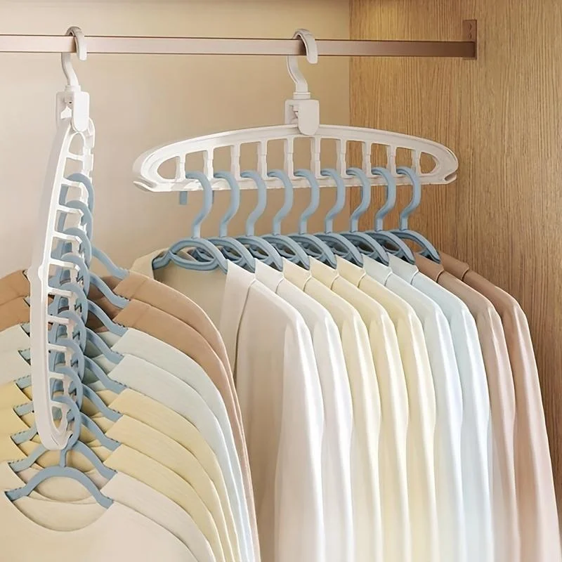 1/2pcs Space Saving Multi-Hole Clothes Hanger For Home, Dorm, And Travel-Foldable Drying Rack For TrousersShirts, And Skirts,