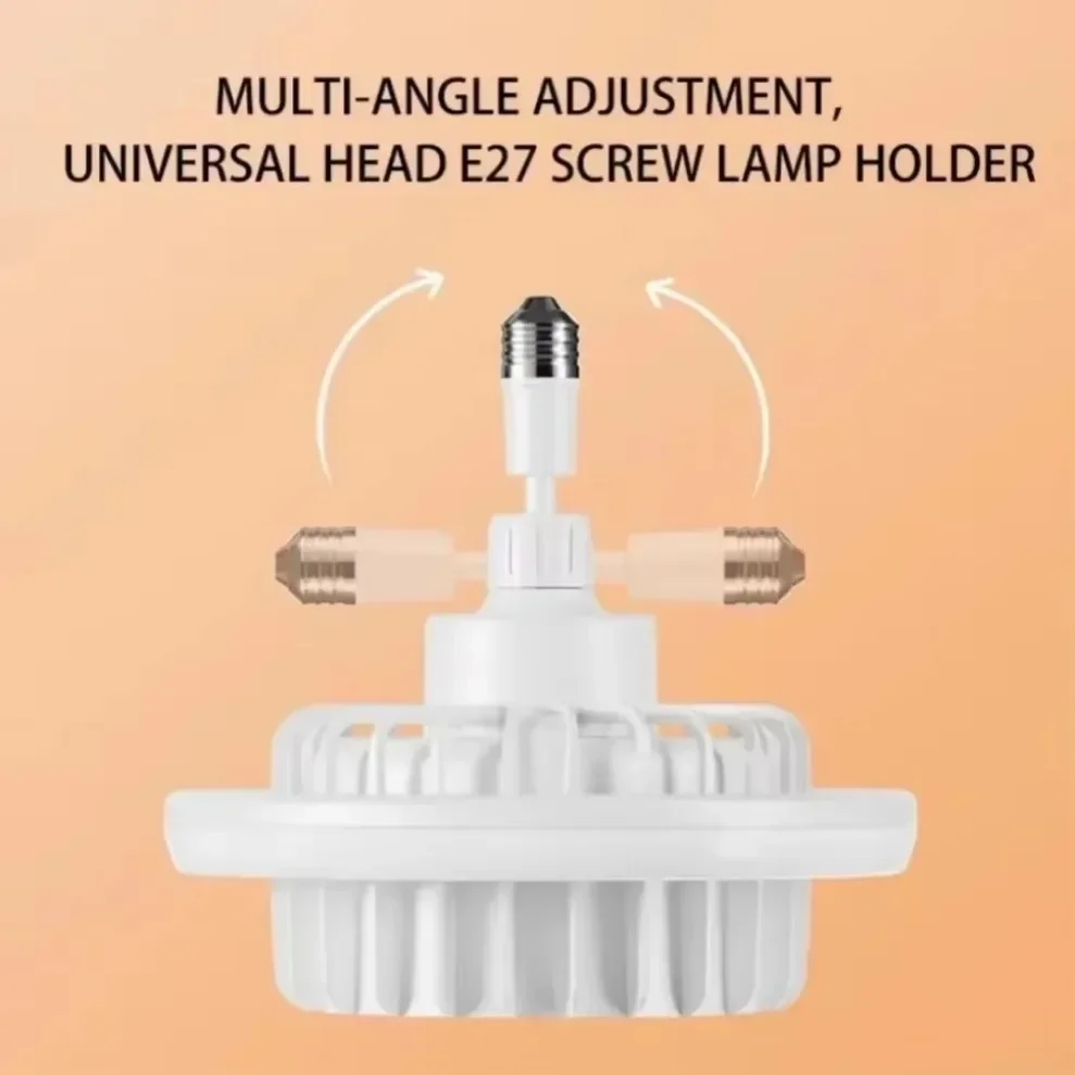600W E27 Remote Control Warm Air Lamp Whole House Heating Dimming High-Power Spiral Electric Heater Fan Light Ceiling Fan Light
