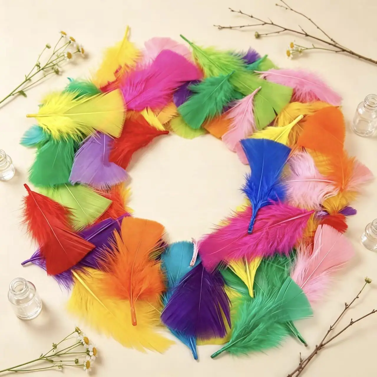 Wholesale 500Pcs Natural Wild Bronze Turkey Flat Feathers 5-10cm Fly Tying Materials Smudging Ritual DIY Handcraft Supplies