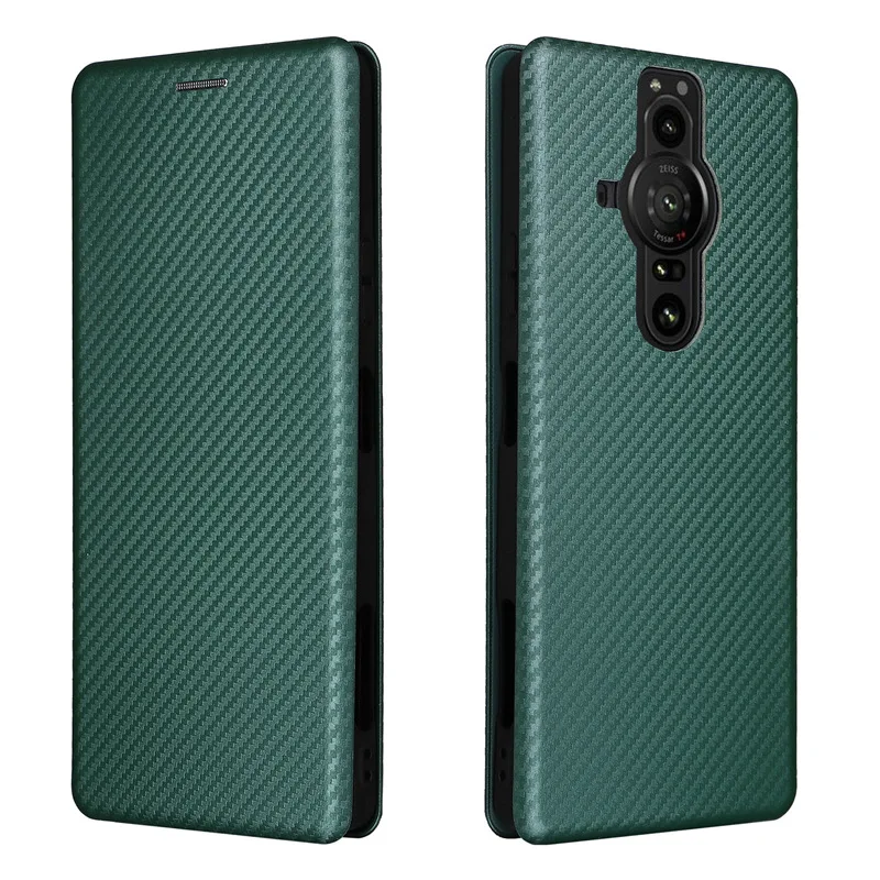 소니 Xperia 10 5 1 V VI PRO-I 5 II III IV 1 에이스 XZ3 L4 케이스 탄소 섬유 플립 자석 홀더 충격 방지 커버 카드 슬롯 Funda