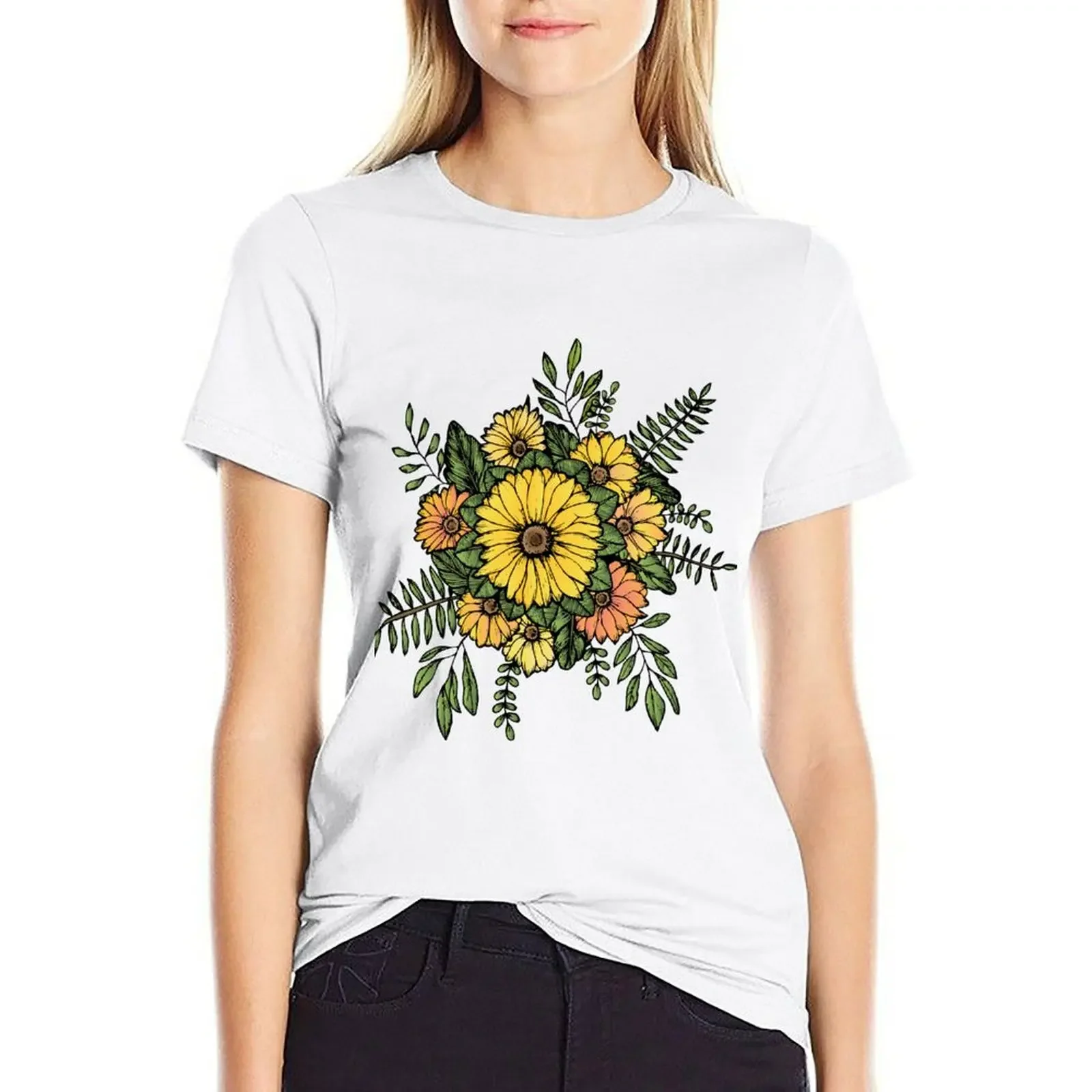 

SUNFLOWERS T-shirt hippie clothes korean fashion cute clothes tshirts woman