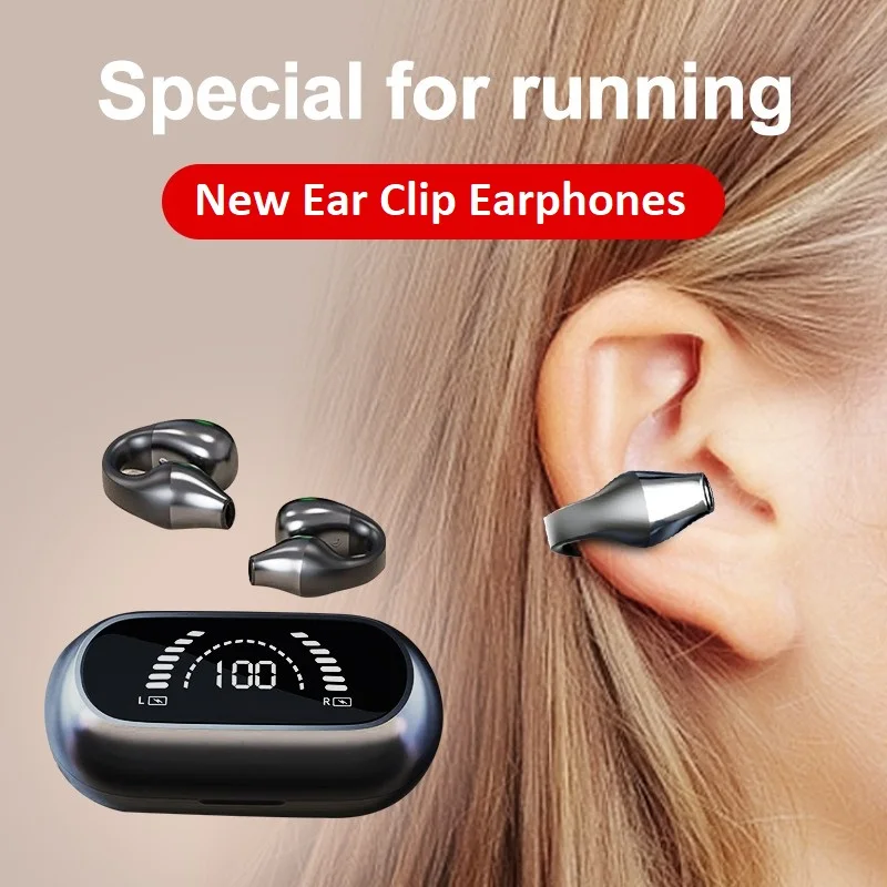 CUFOK S03 Wireless Sport Earphones Earring Bluetooth Headphones HiFi Bass TWS Earbuds Ear Clip Headset PK Ambie Sound Earcuffs