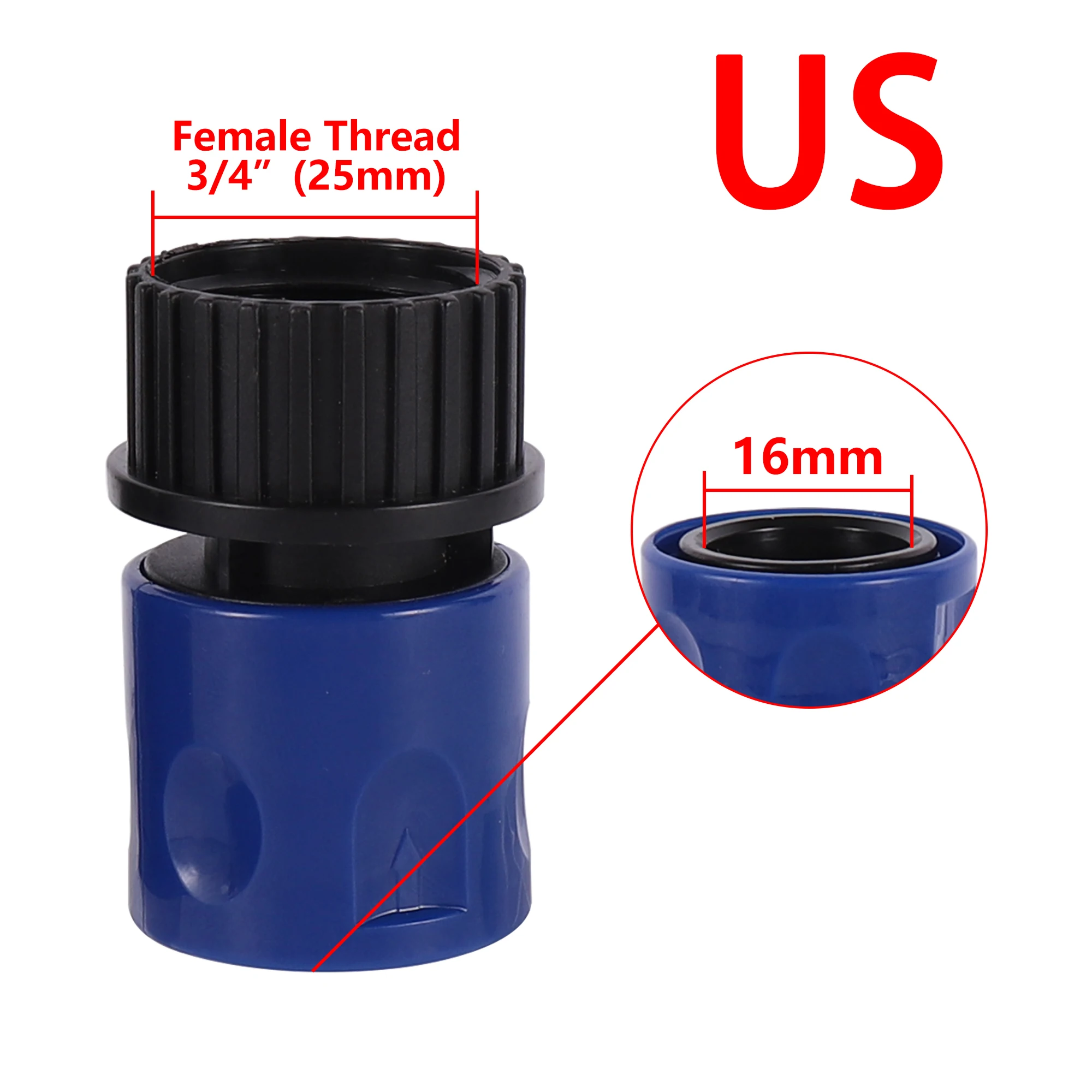 3/4 Inch US/EU Thread Fitting 16mm Pacifier Quick Connector Garden Hose Quick Connector Irrigation Water Connector