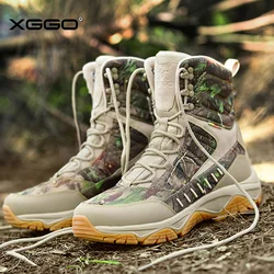 XIANG GUAN-zapatos de senderismo de cuero de vaca para hombre y mujer, botas de caza impermeables, botines tácticos para el desierto, zapatillas de trekking