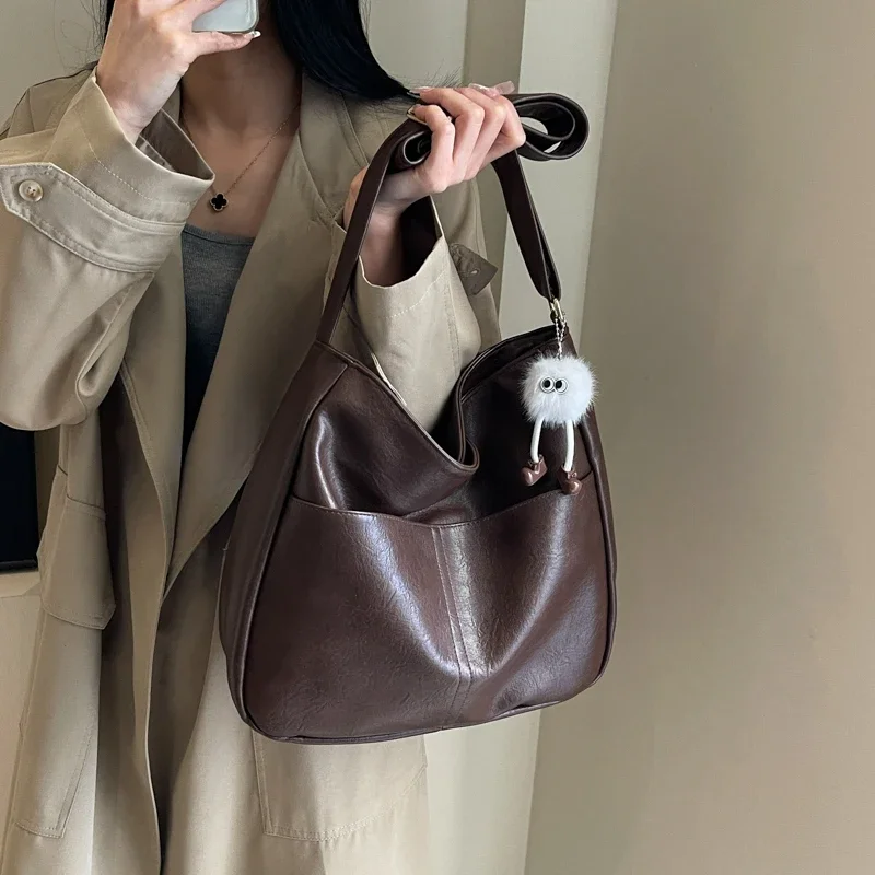 PU FashionTote Bags Zipper Women\'s Bags on Sale 2024 High Quality Solid Handbag Sewing Thread New Handbag Bolsas Feminina