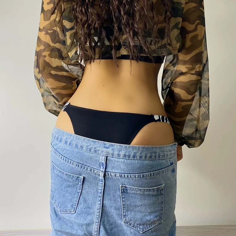 استخدام لي مثير طباعة القطن ملابس داخلية ساخنة للنساء السيدات سراويل الفتيات Underpant T-الظهر g-سلسلة سيور للإناث الملابس الداخلية مثير