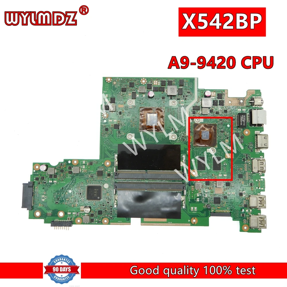 

X542BP With A9-9420 CPU V2G Mainboard For ASUS X542B X542BP A580B K580B X542BA Laptop Motherboard 100% Tested OK