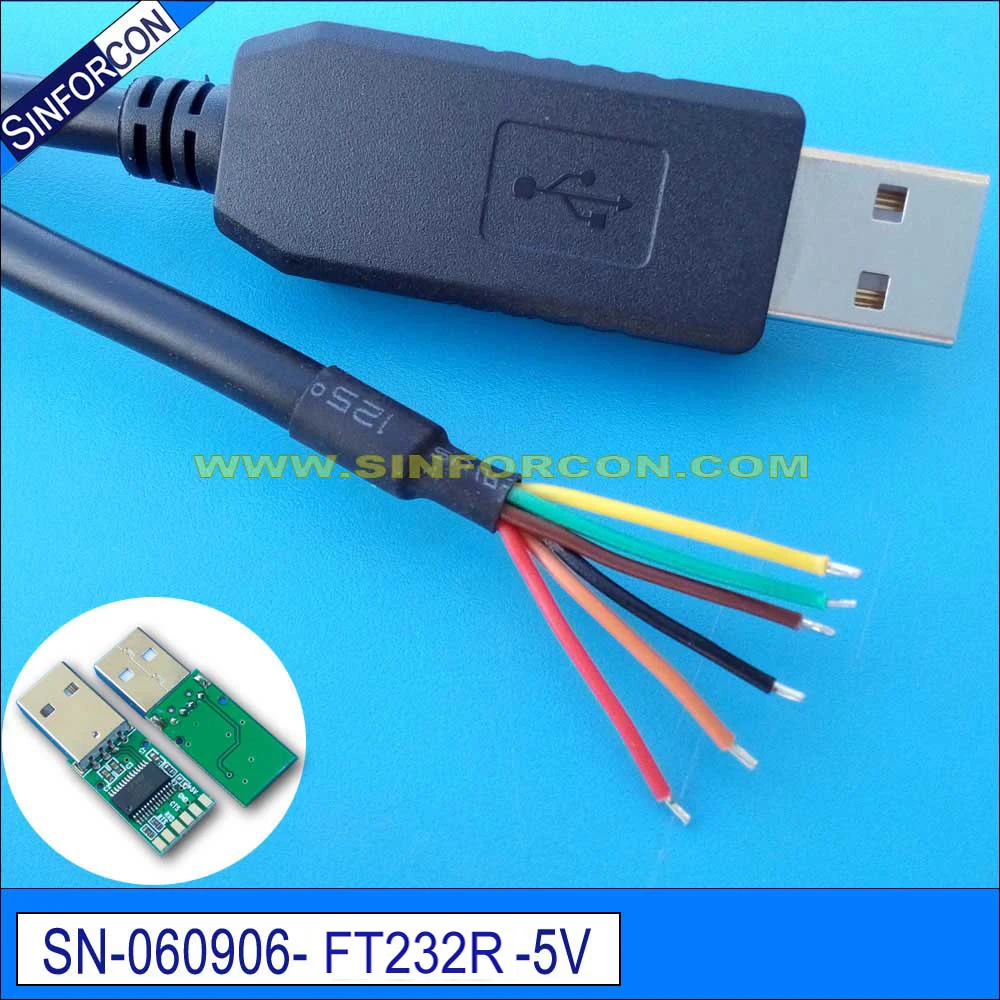 FT232R USB Uart TTL +5v Logic Level adapter cable  FTDI TTL-232R-3V3-WE TTL-232R-5V-WE