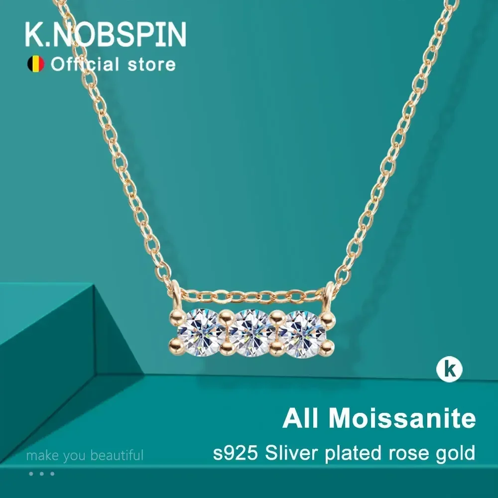 

New D VVS1 Moissanite Pandent Necklaces for Woman GRA Certified Wedding Fine Jewely 925 Sterling Sliver Rose Gold Necklace