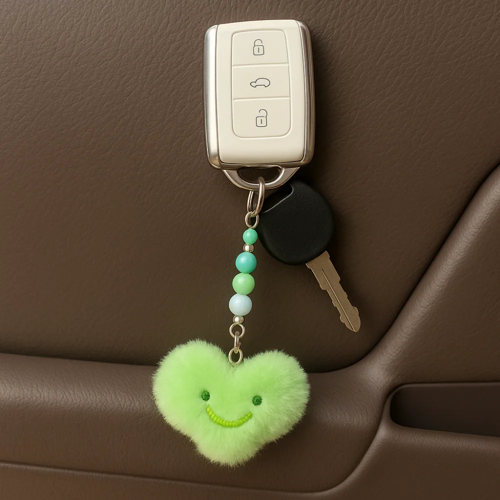 ビーズフラワーレターぬいぐるみキーリング漫画デザイン甘い手紙カップルのキーホルダーかわいい素敵なぬいぐるみフラワーバッグペンダント