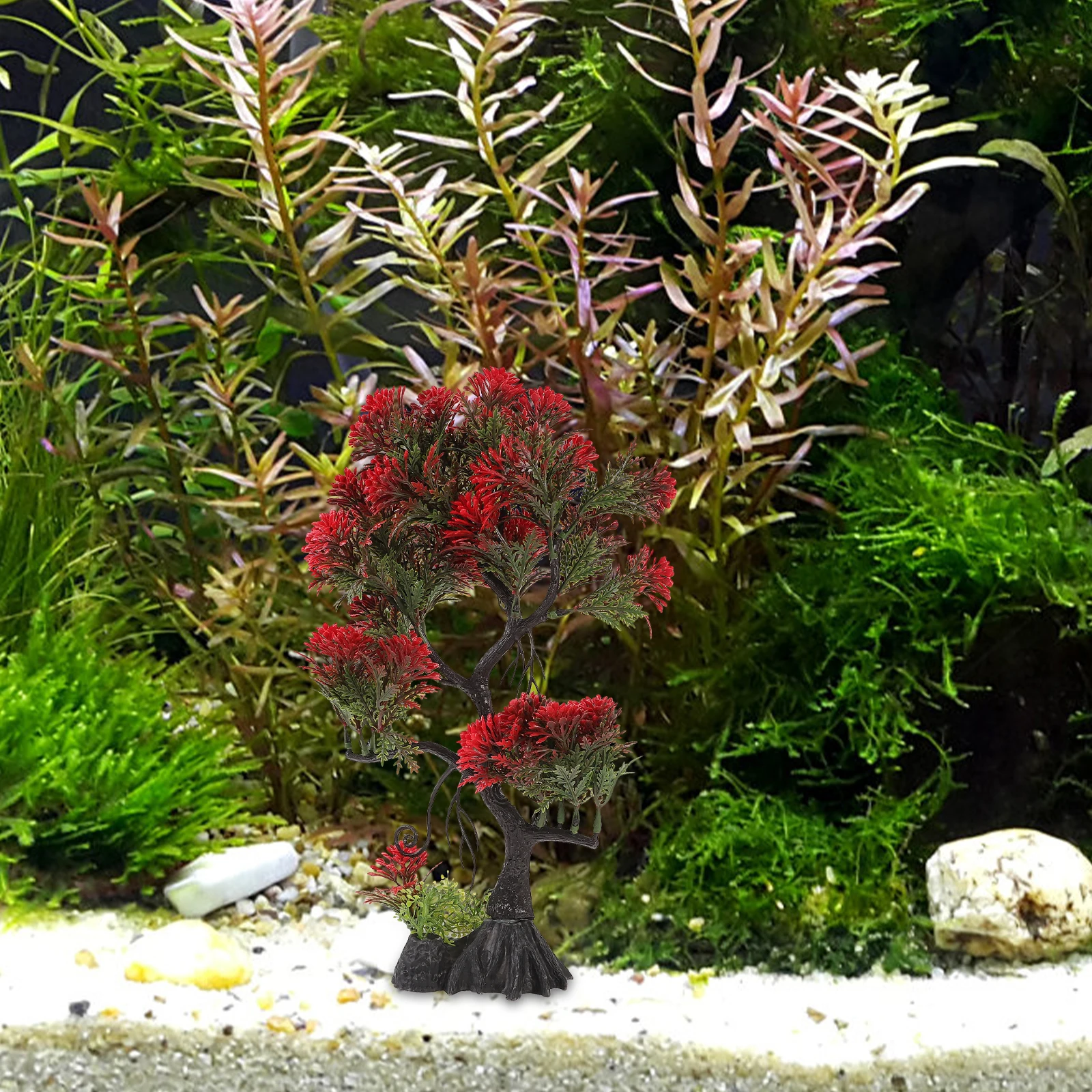 

Simulated Tree Decoration Realistic Aquarium Fish Tank Accessories Artificial Bonsai Model Decorations Plastic Lifelike Ornament