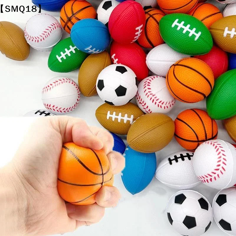 1PCS Squeeze Ball Toys Sports Theme Kids Birthday Party Favors Goodie Pinata Filler Anti Stress Soccer Basketball Gifts【SMQ】