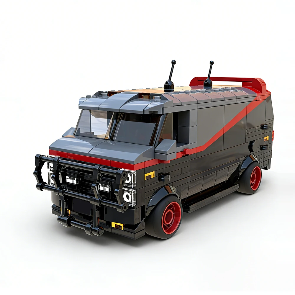 494-Teiliges MOC Speed-Set ​ ​ Serie 80er Jahre Stadt-Van Modellauto-Bausatz, DIY Modulares Montage-Set Kinderspielzeug Jungen-Urlaubsgeschenk-Set