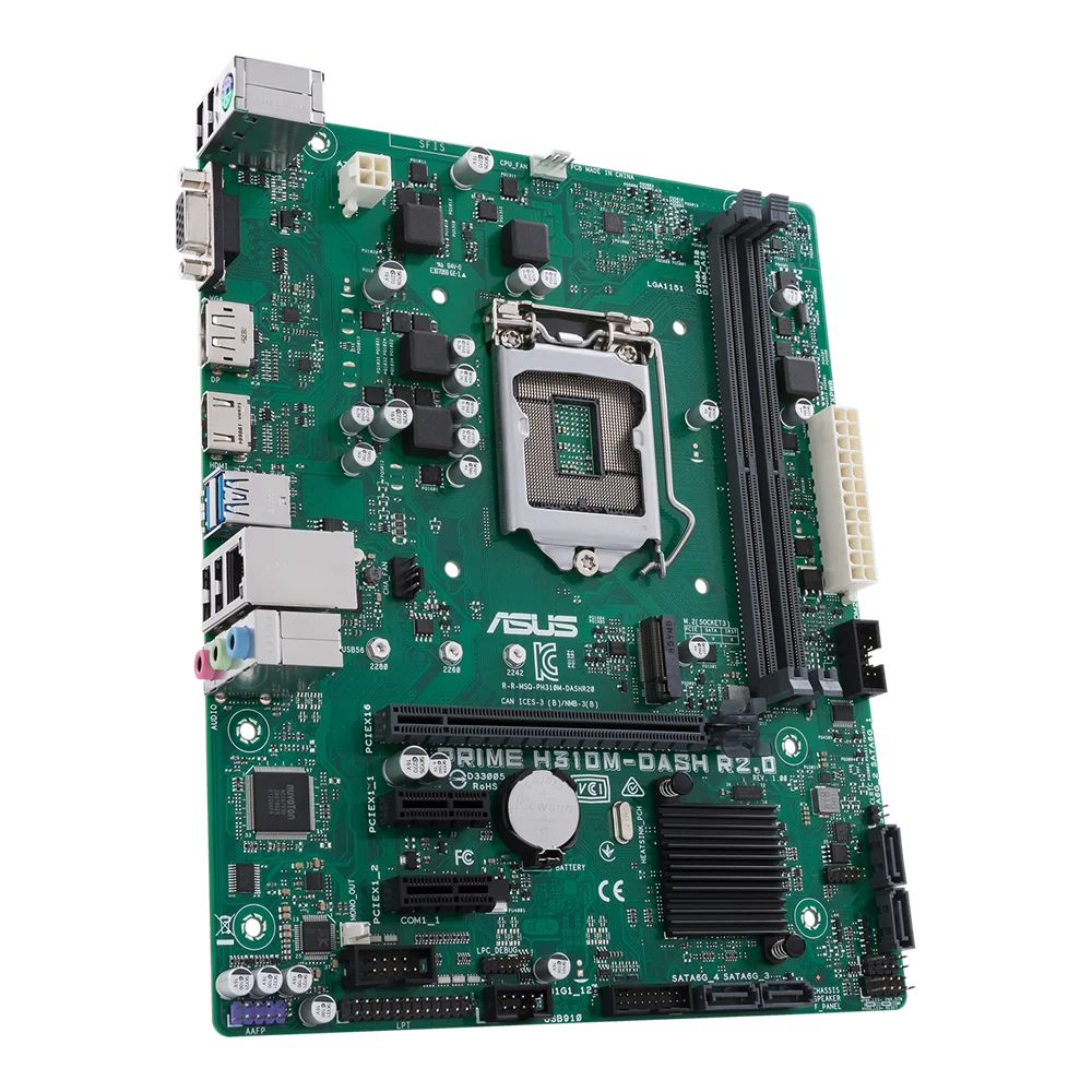 ASUS Intel H310 Motherboard PRIME H310M-DASH R2.0 LGA 1151 DDR4  32GB support Core i3-8100 9100 8600 9500 9700 G5400 cpu  M-ATX