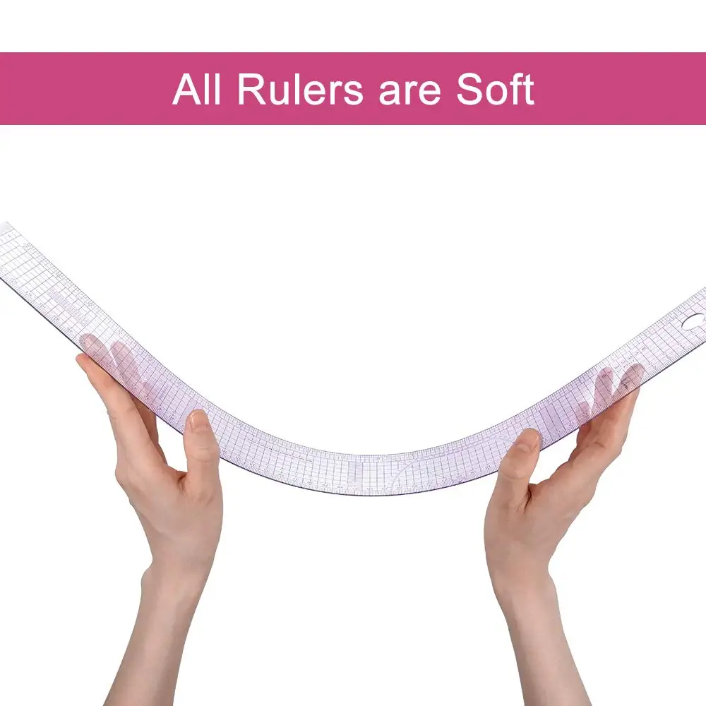 Multifunction 6501 Plastic French Curve Sewing Ruler Measure Tailor Ruler Making Clothing 360 Degree Bend Ruler Tools