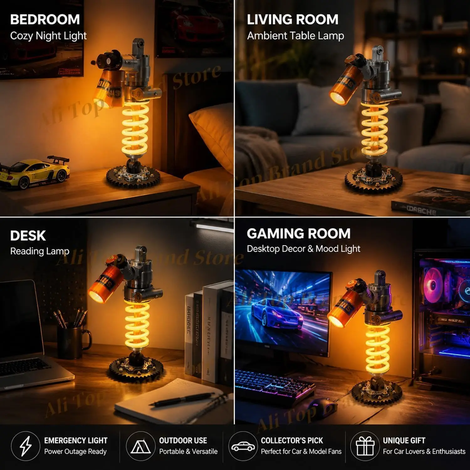2026 New For OHLINS Motorcycle Shock Absorber Lamp DIY Cool Ambient Lighting Car interior decorative accessories ornaments view 2